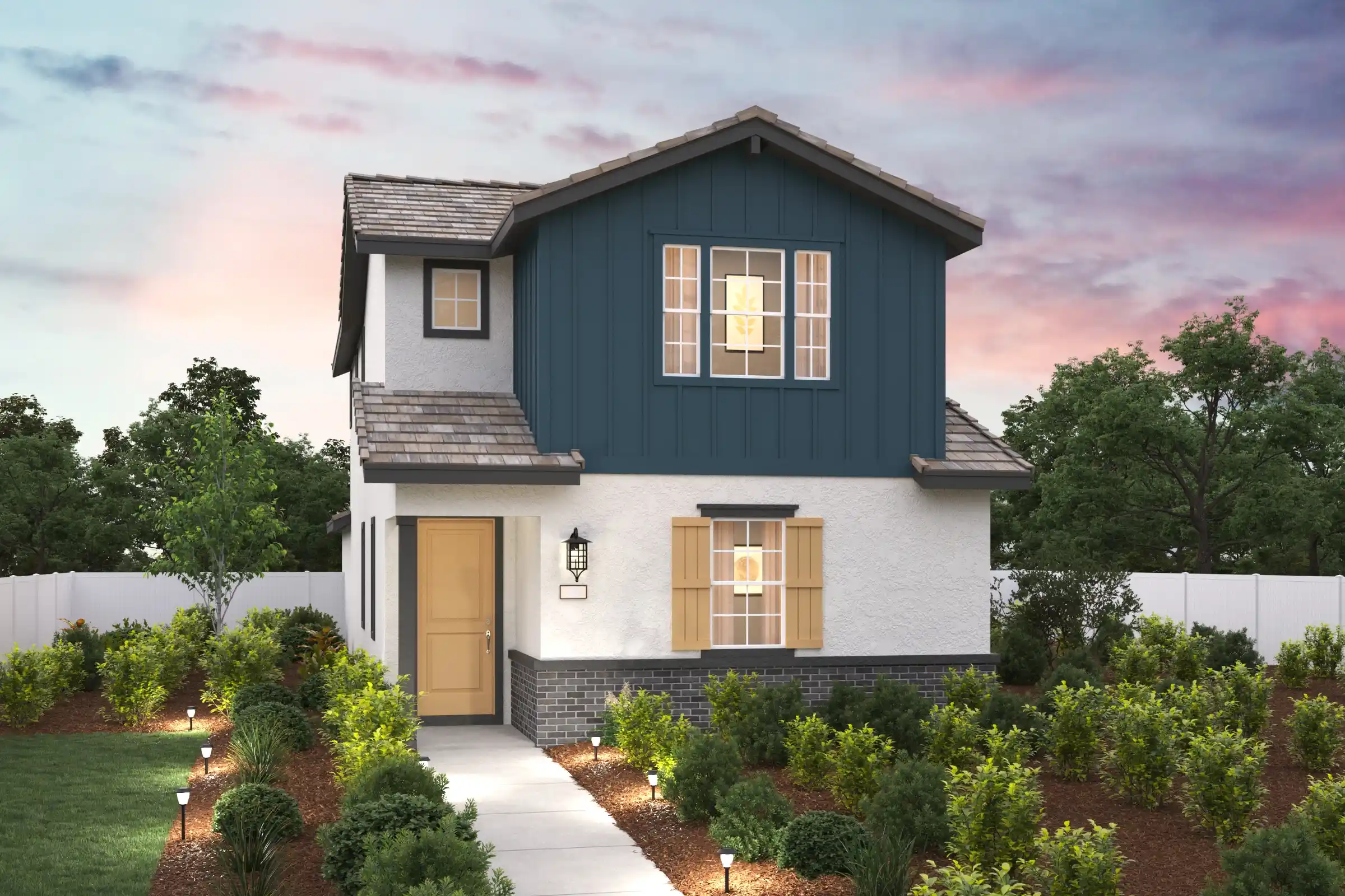 A house with a driveway.