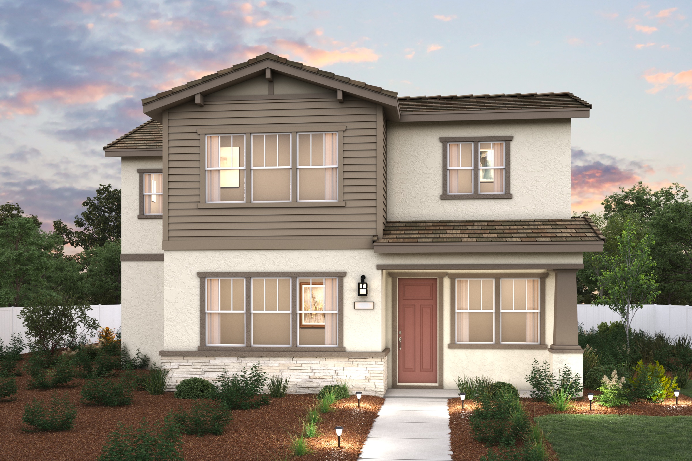 A house with a large front yard.