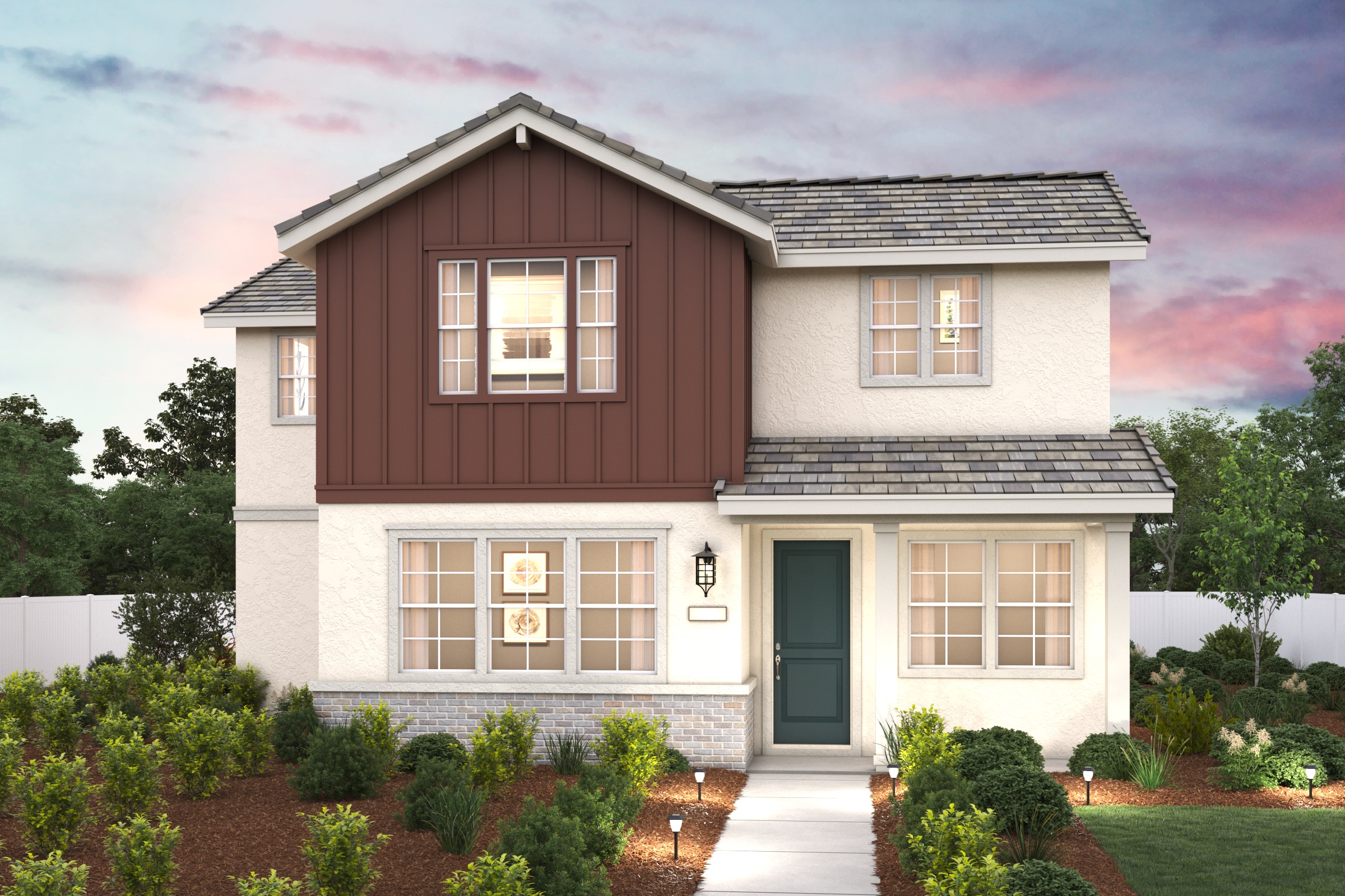 A house with a driveway.