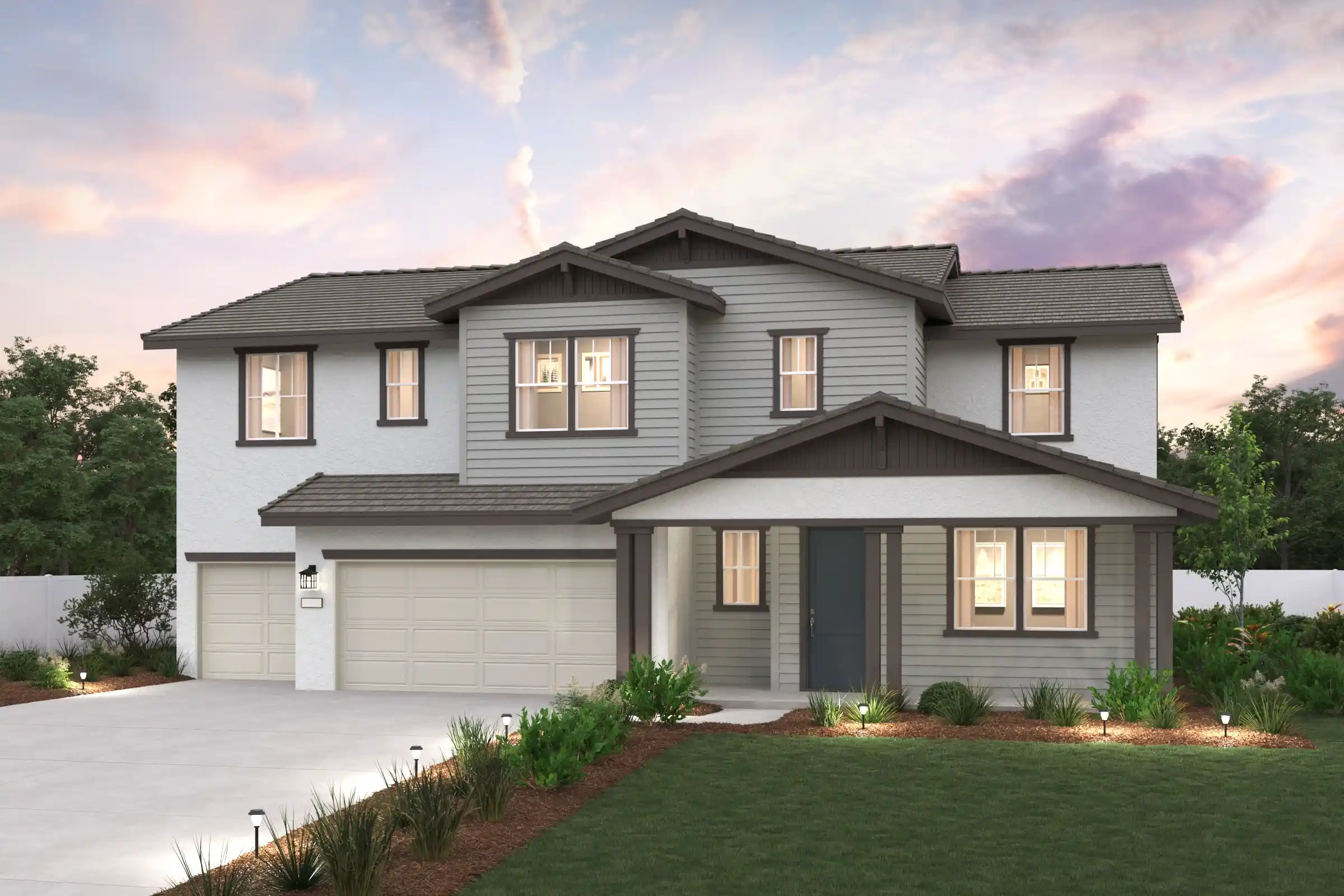 A house with a driveway.