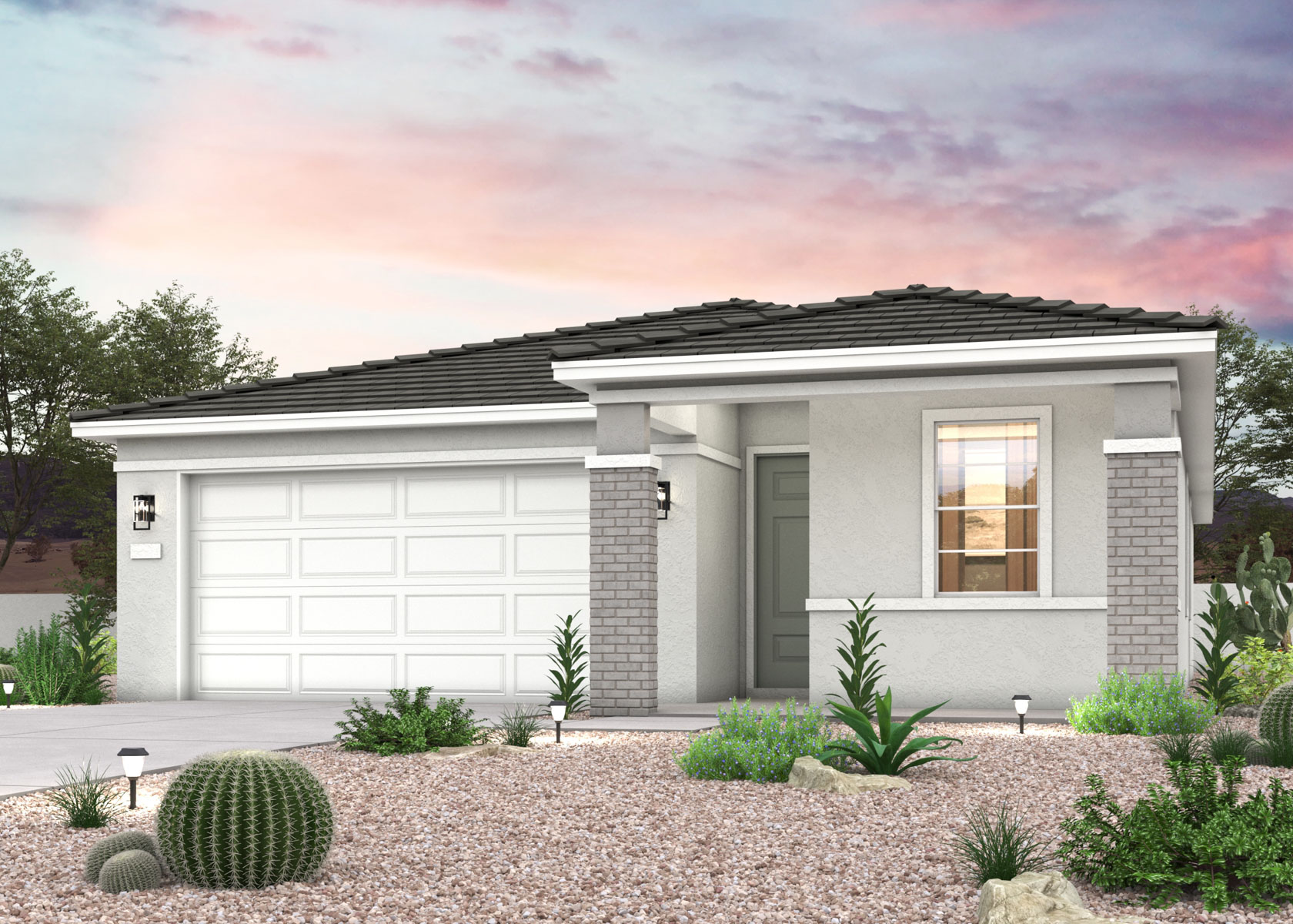 Twilight rendering of a new home for sale in Surprise, AZ by Century Communities.