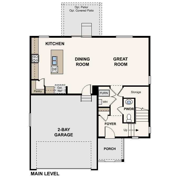Diagram, engineering drawing. Mackenzie Floorplan, Main Level