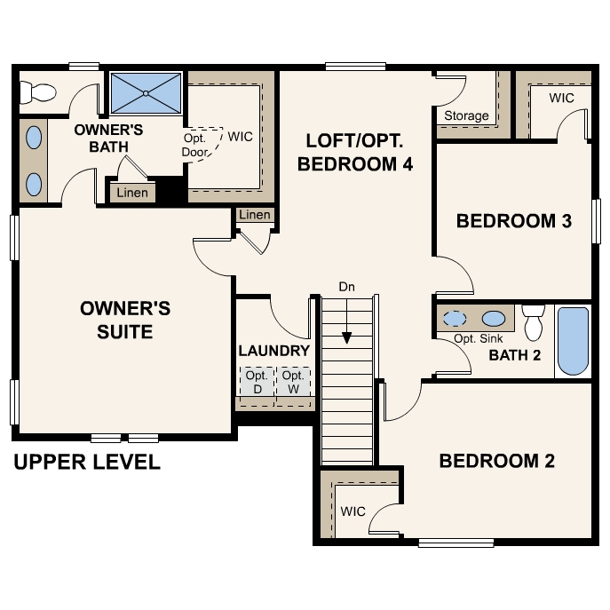 Diagram, engineering drawing. Ontario Floorplan, Upper Level