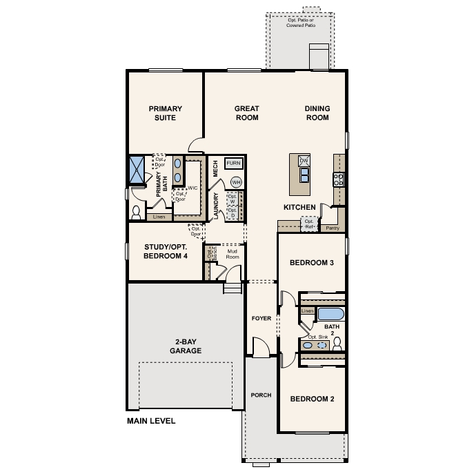 Diagram, engineering drawing. Cumberland Floorplan, Main Level