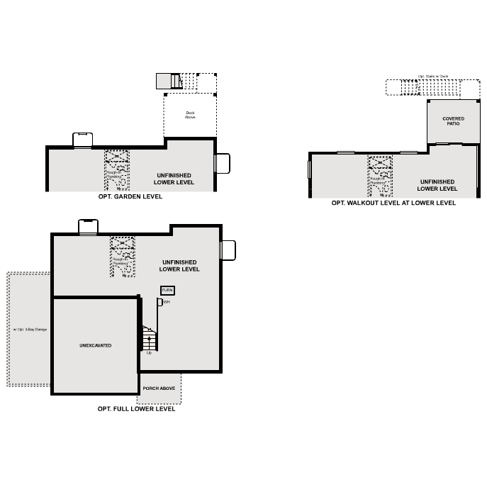 Diagram, engineering drawing. Ontario Floorplan, Basement Options