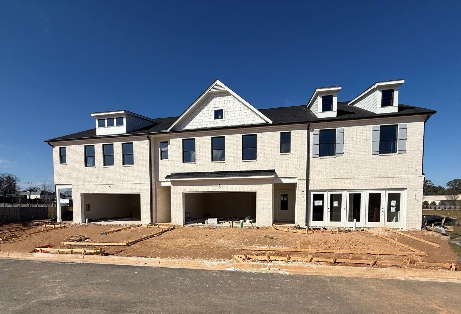 A large white building.