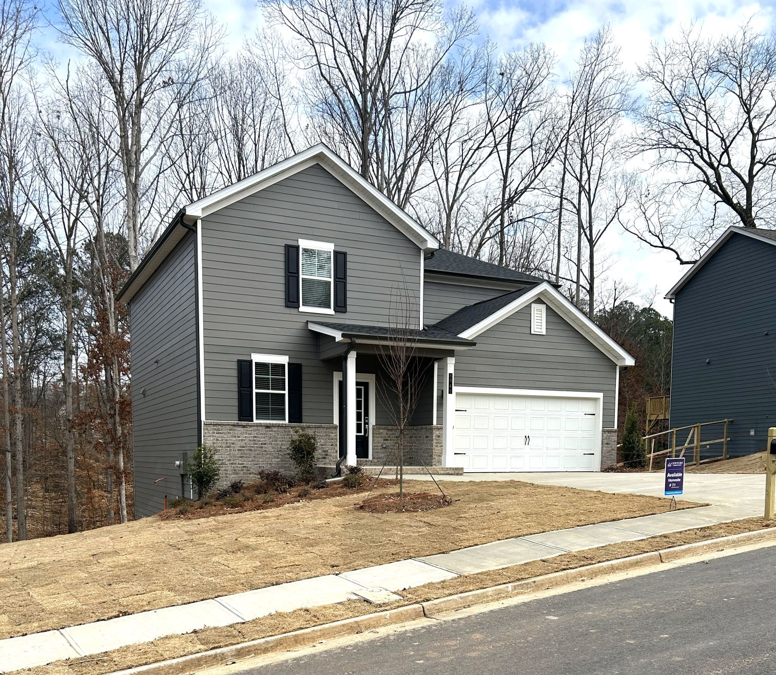 A house with a garage.