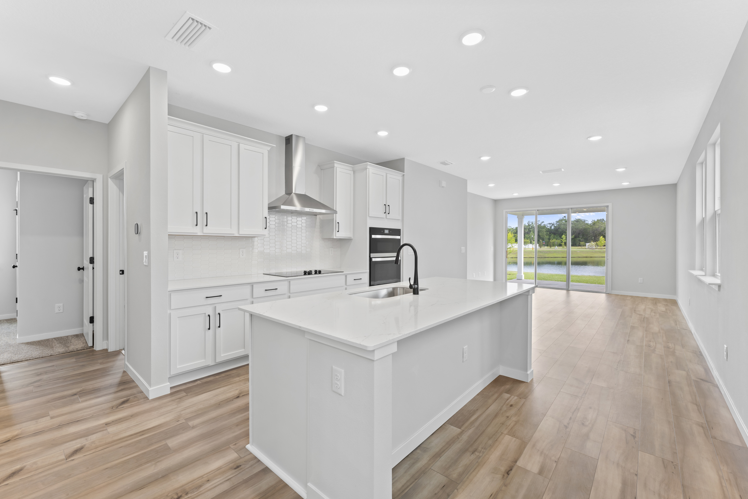 Miramar Floorplan Lot 81 Kitchen and Great Room at Concourse Crossing in Fernandina Beach