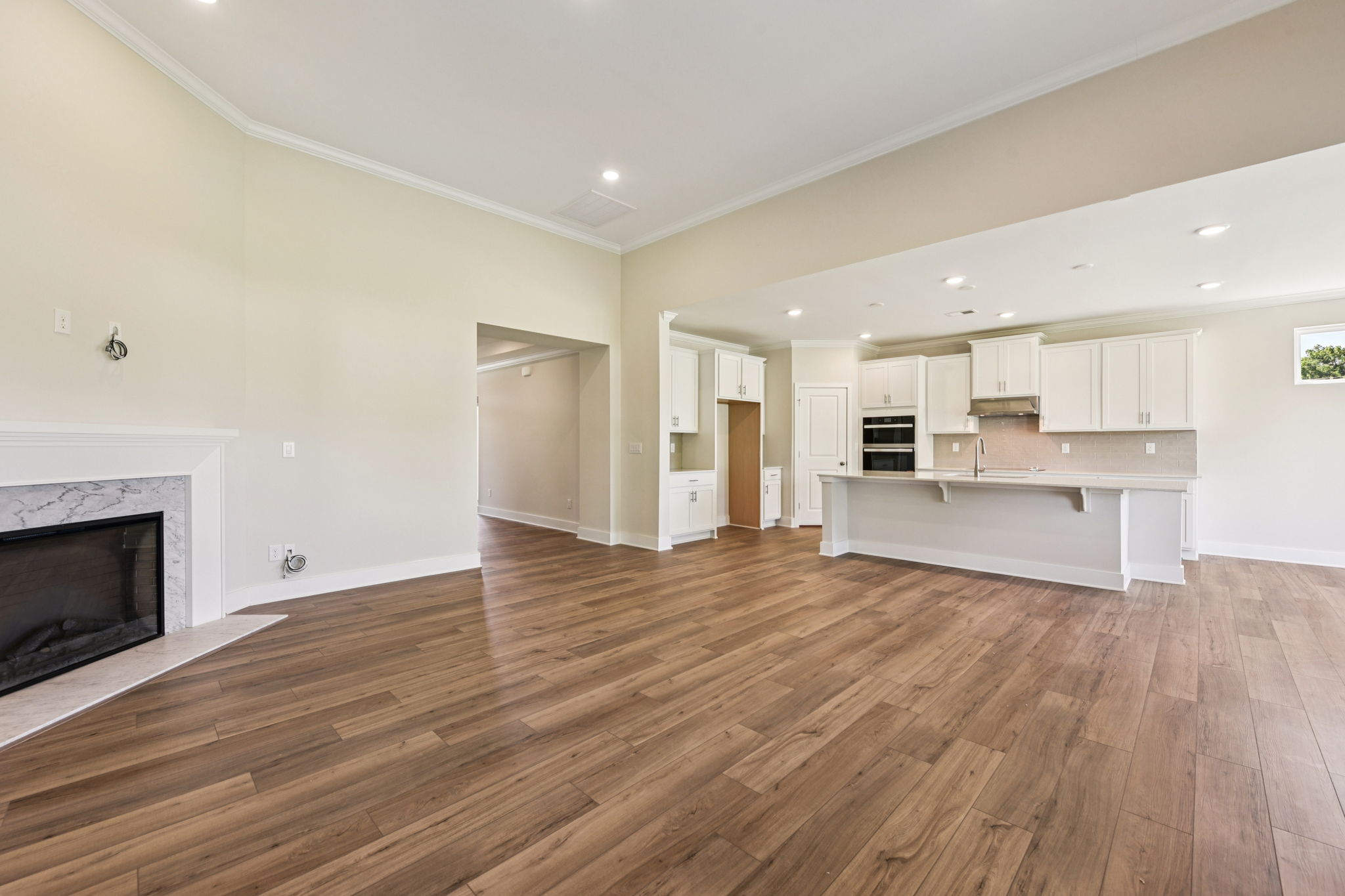 A large empty living room.