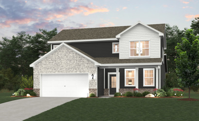 A house with a garage.