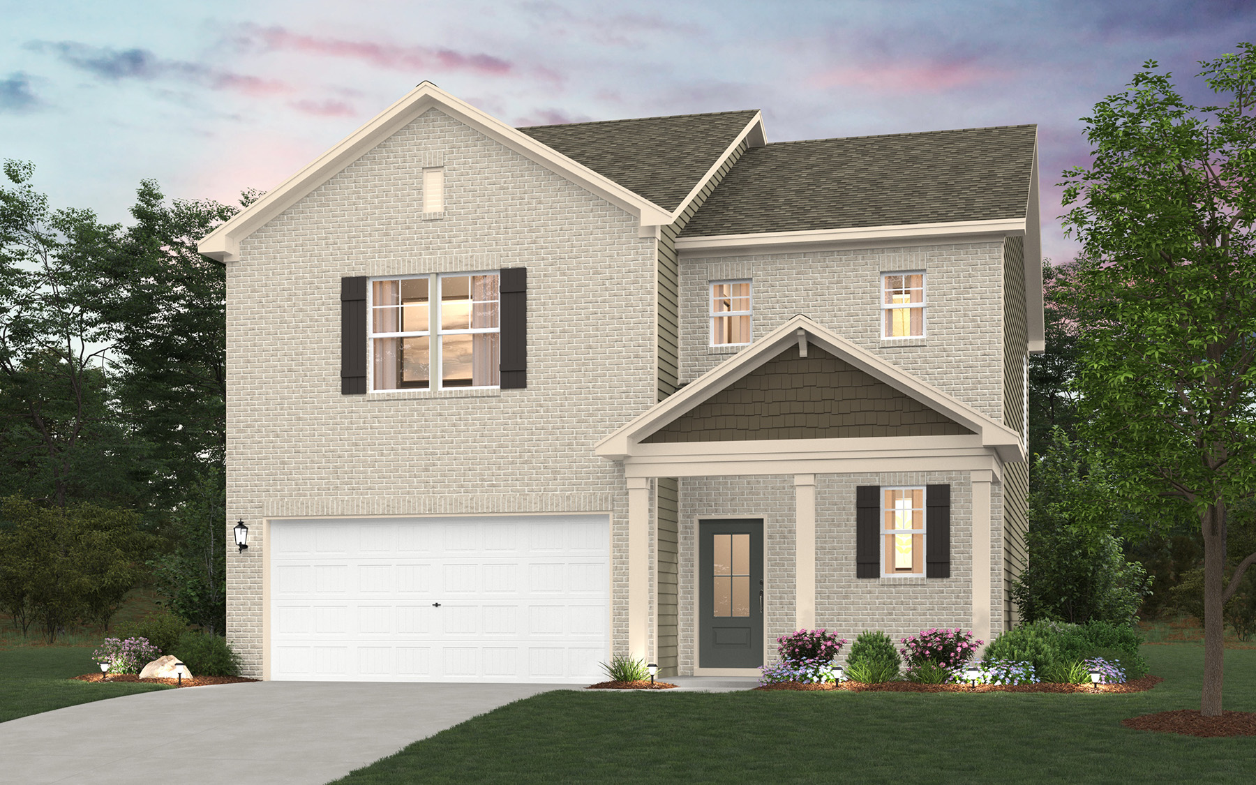 A house with a garage.