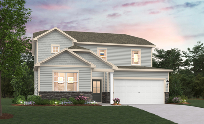 A house with a garage.