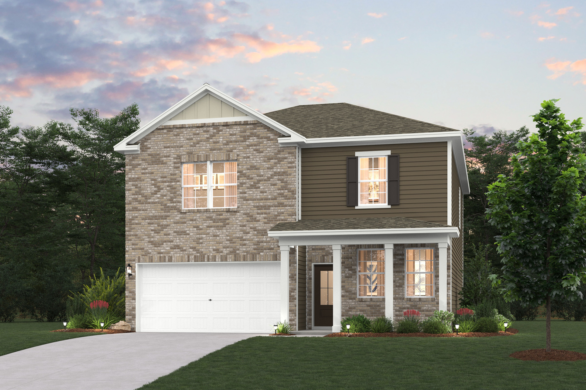 A house with a garage.