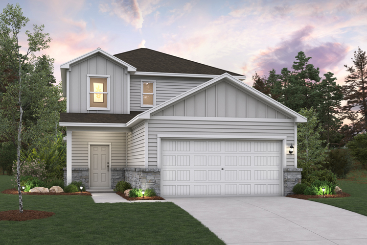 A house with a garage.