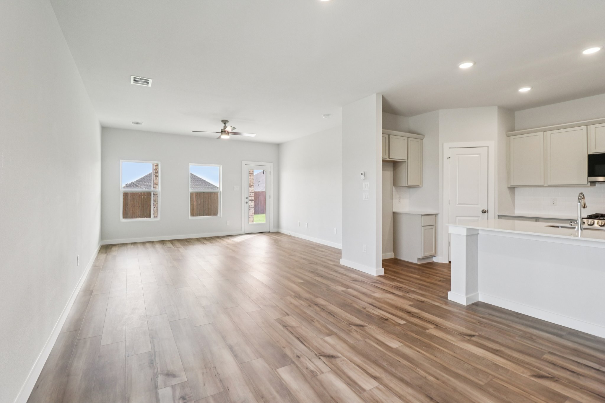 A large empty kitchen.