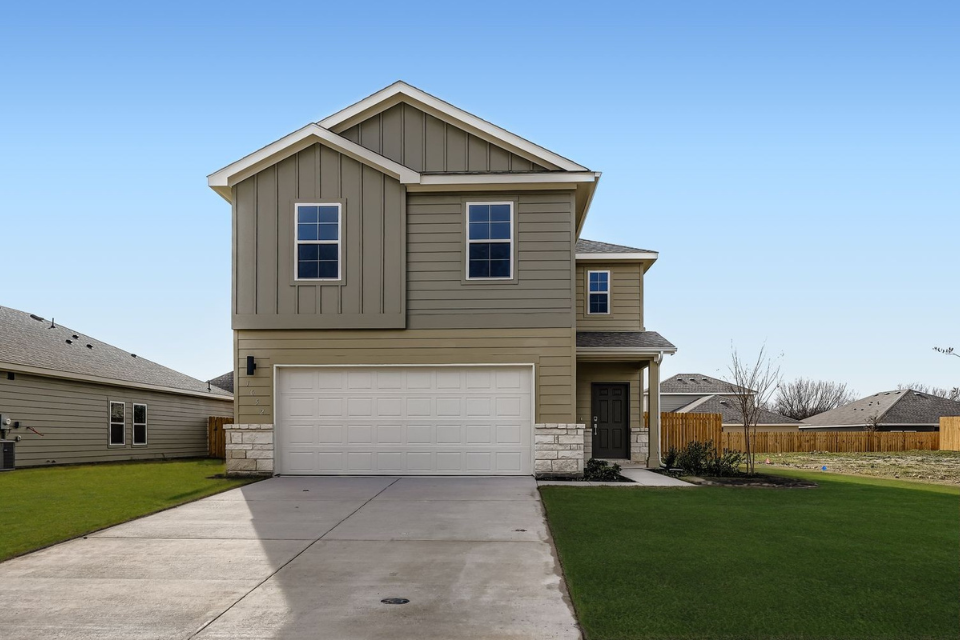 A house with a garage.