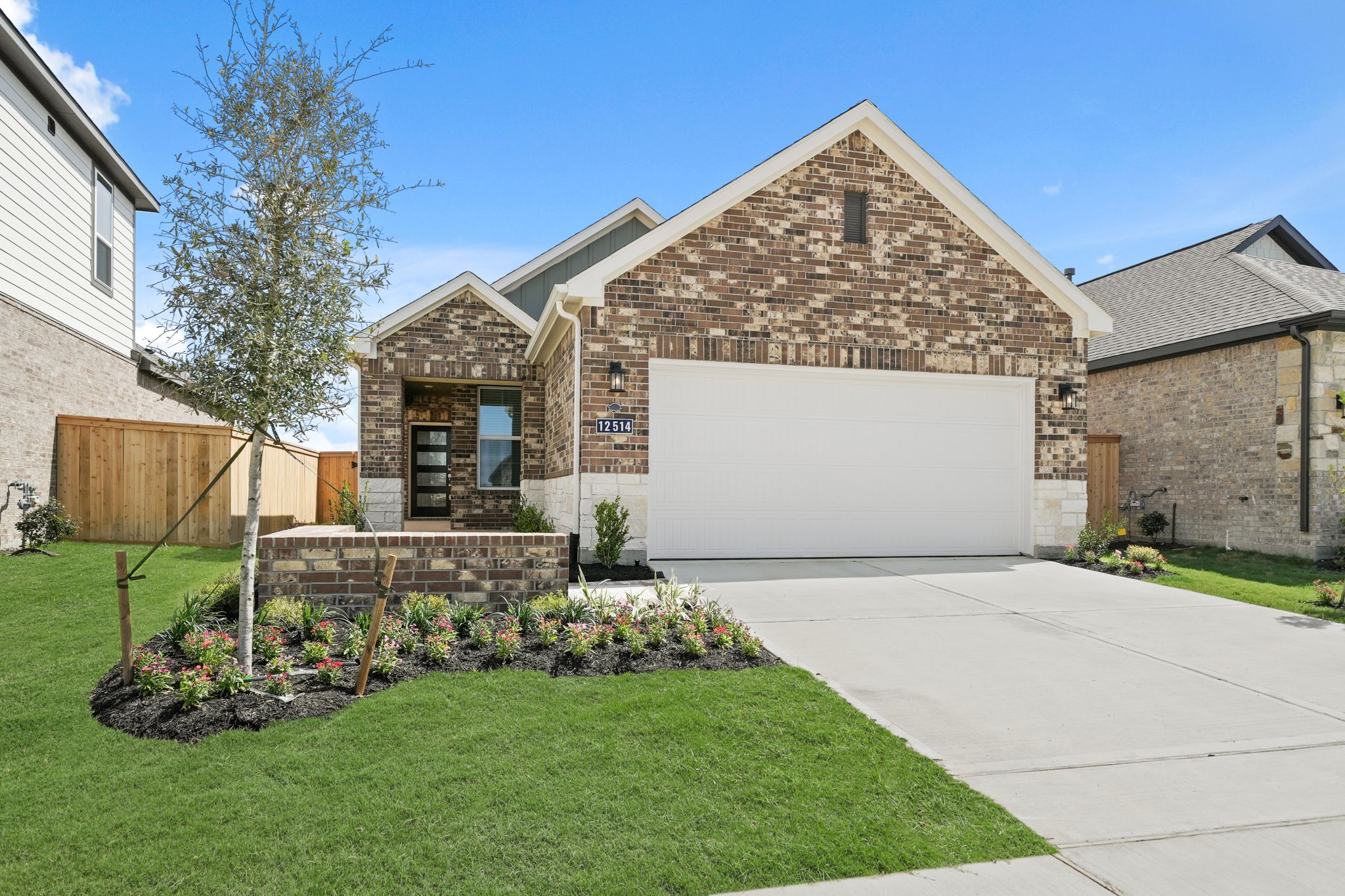 A house with a garage.