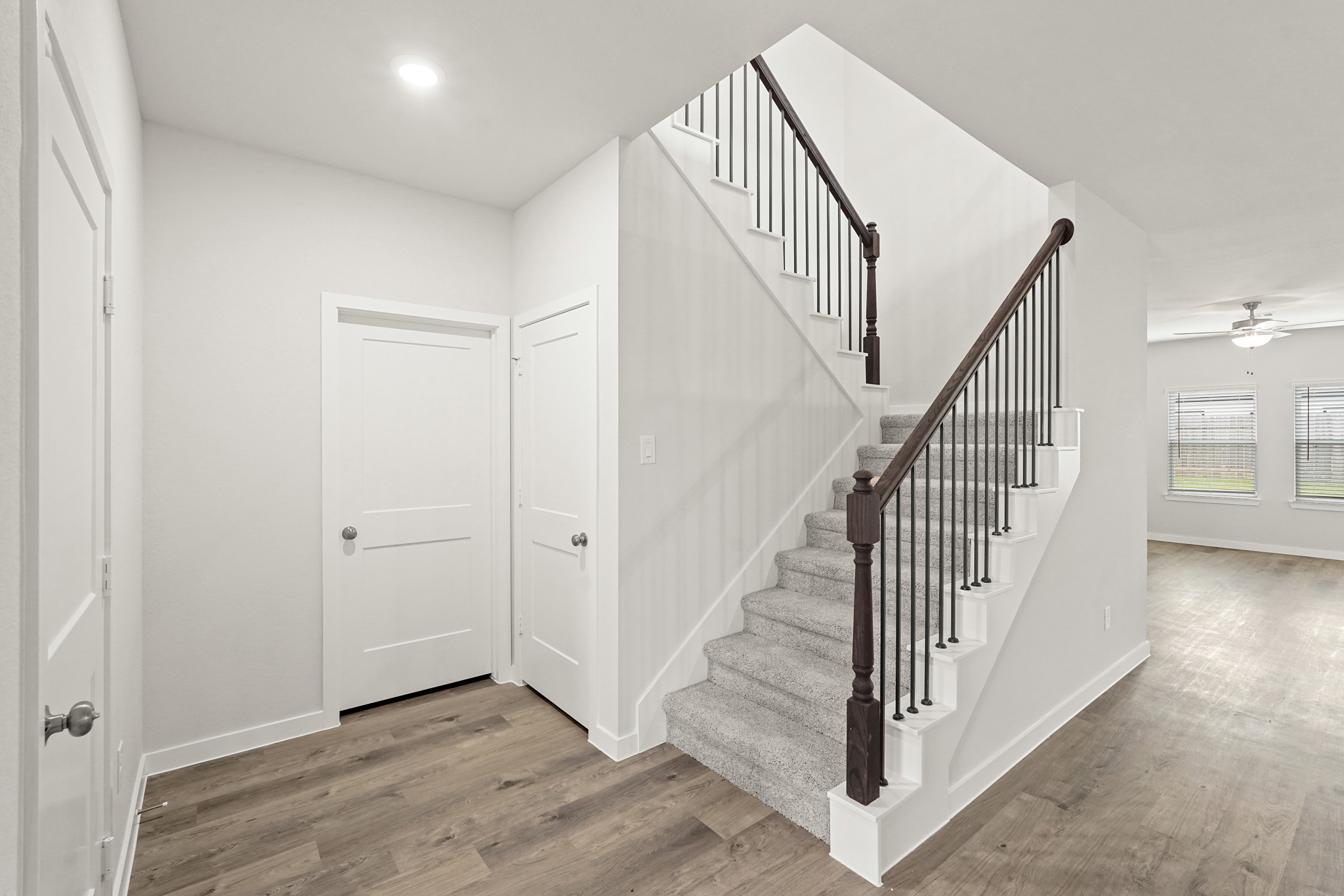 A staircase in a house.