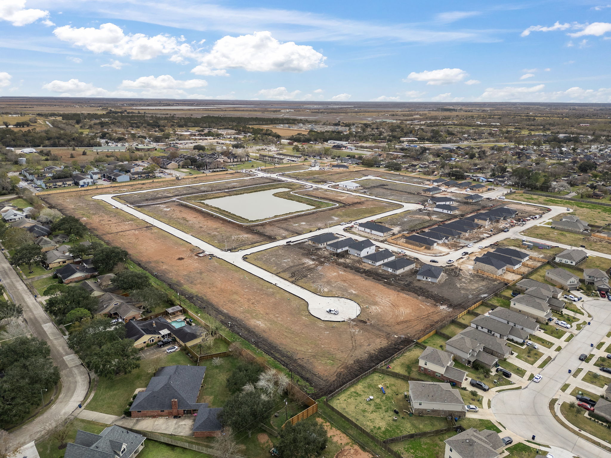 An aerial view of a city.