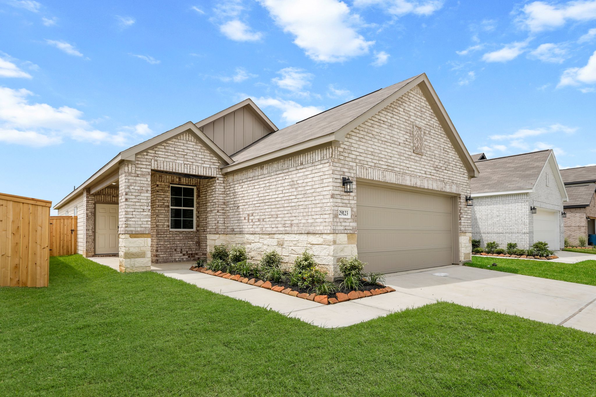 A house with a garage.