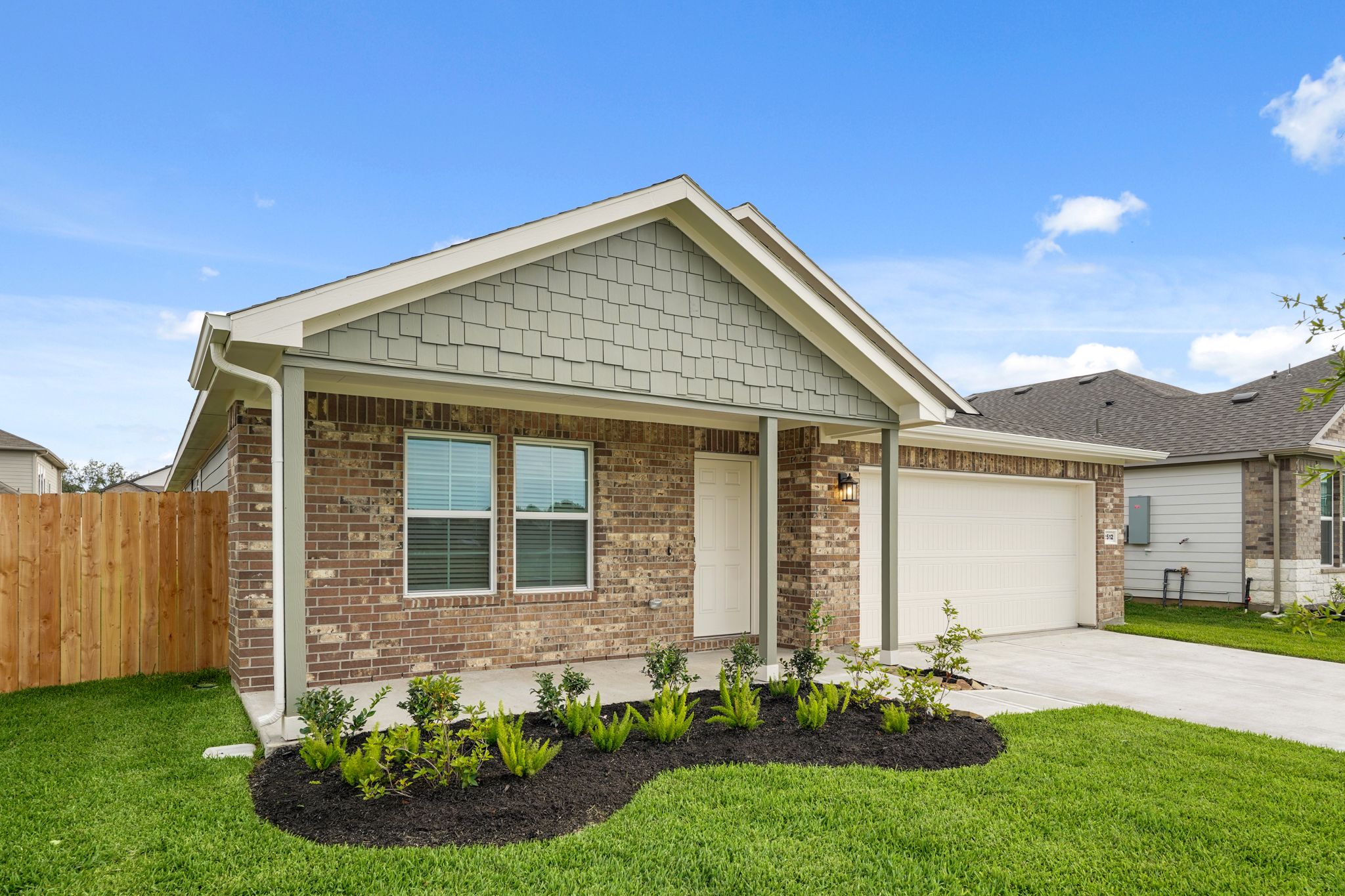 A house with a garage.