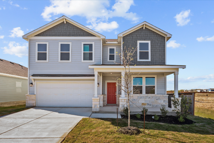 A house with a garage.