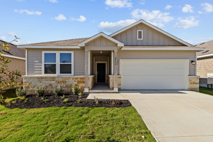 A house with a garage.