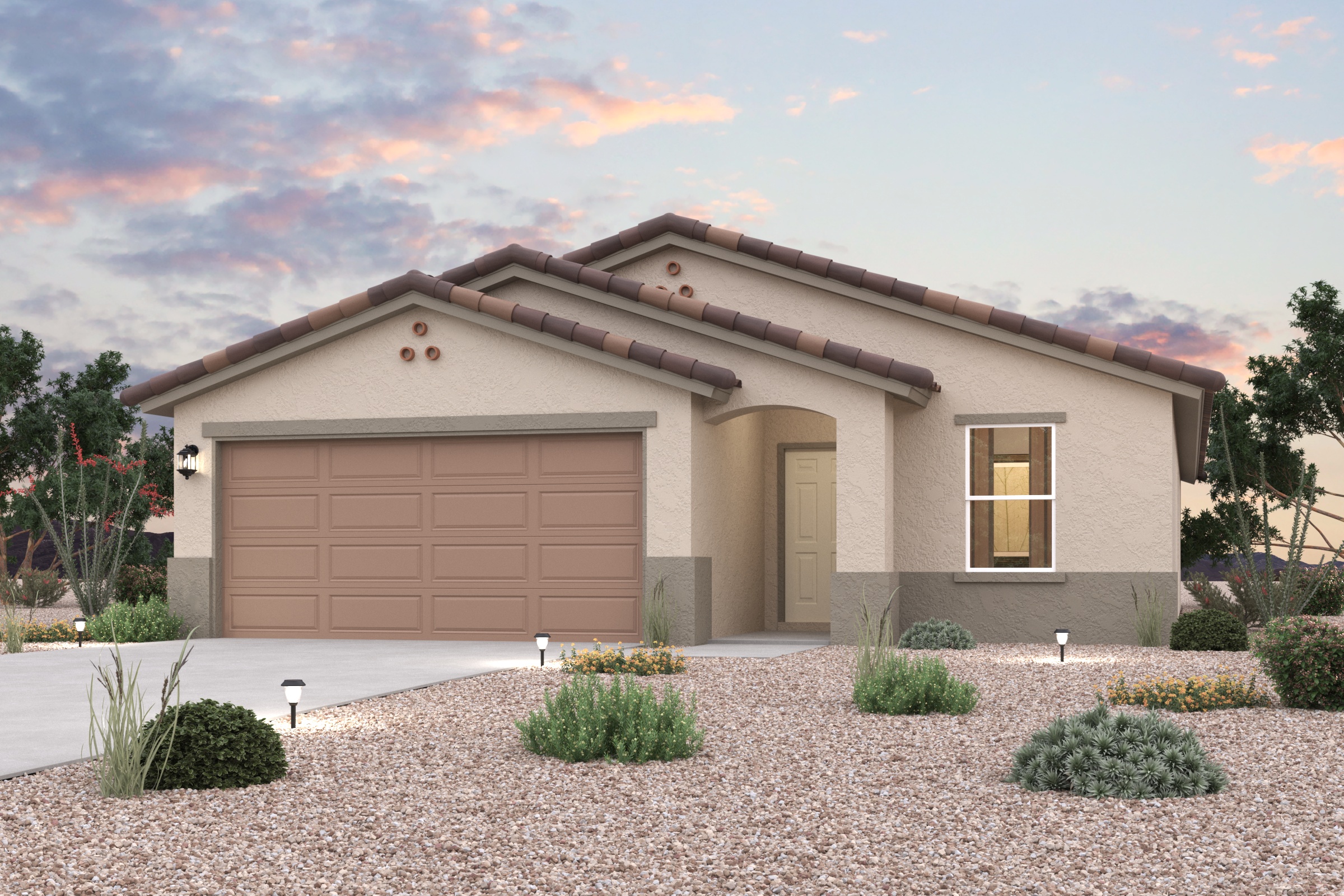 A house with a garage.