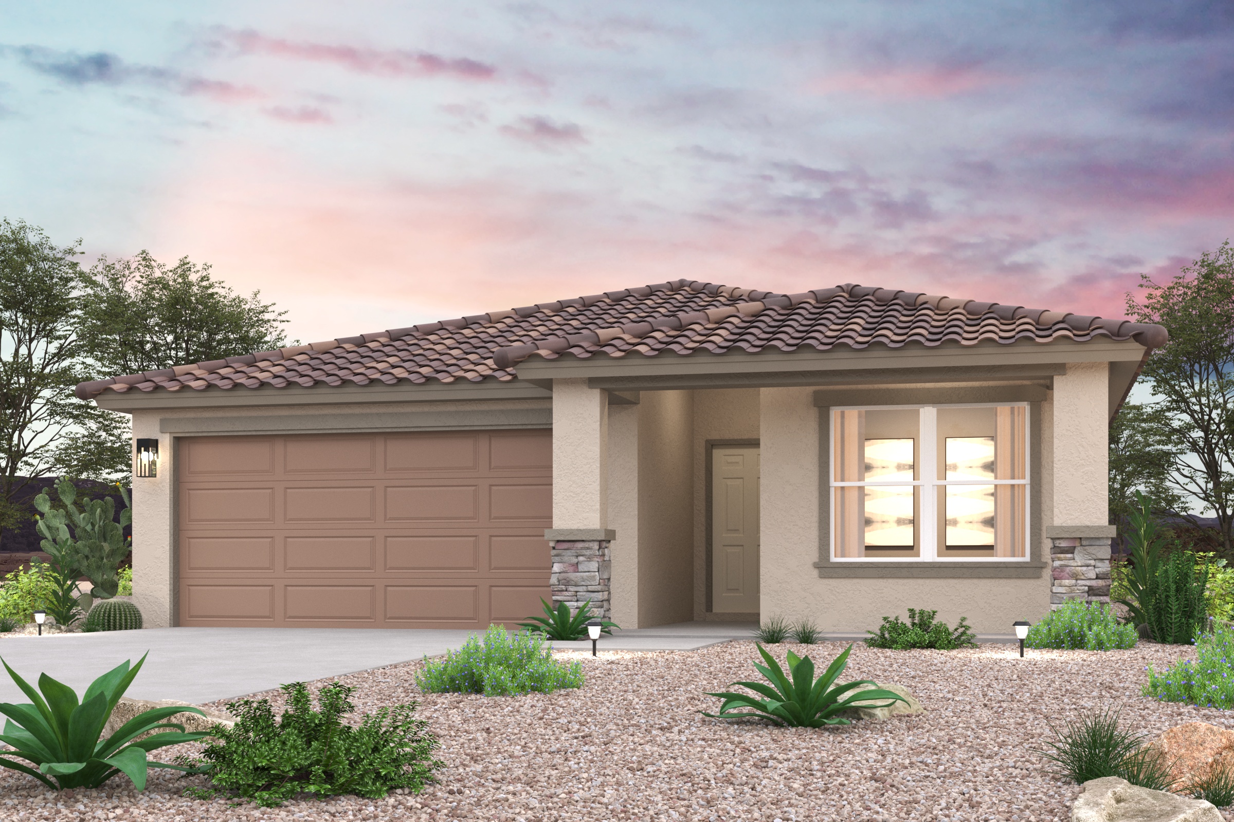 A house with a garage.