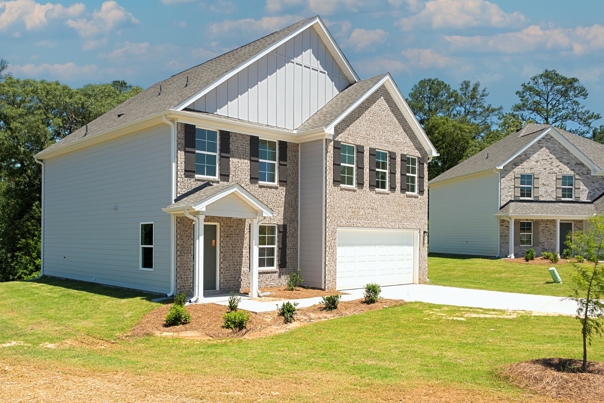 A house with a garage.