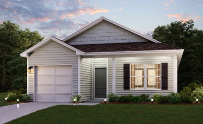 A house with a garage.