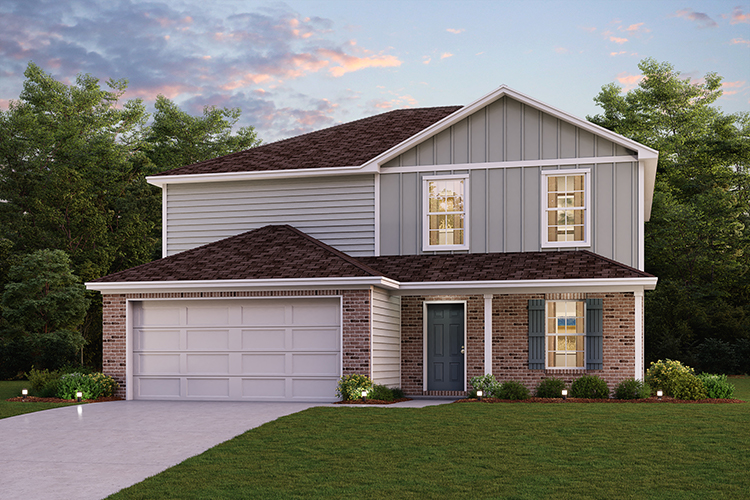 A house with a garage.