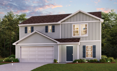 A house with a garage.